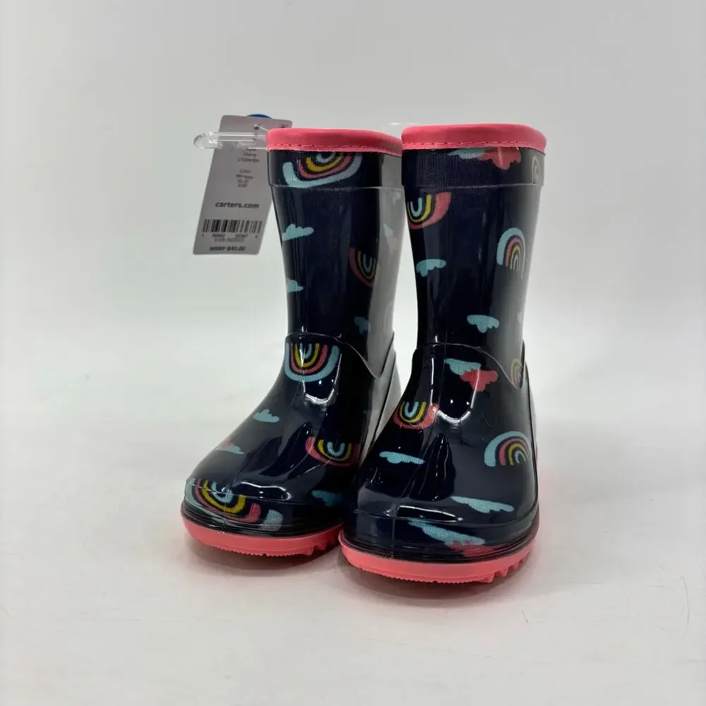 Carter's Size 6 Sherry Rainbow Boots Toddler Pink Navy Blue